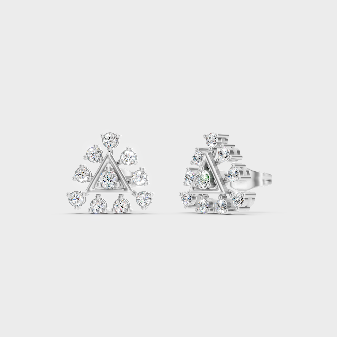 GLI Certified 0.76 Ct TW Round-Cut Lab-Grown Diamond Stud Earrings In 14K White Gold